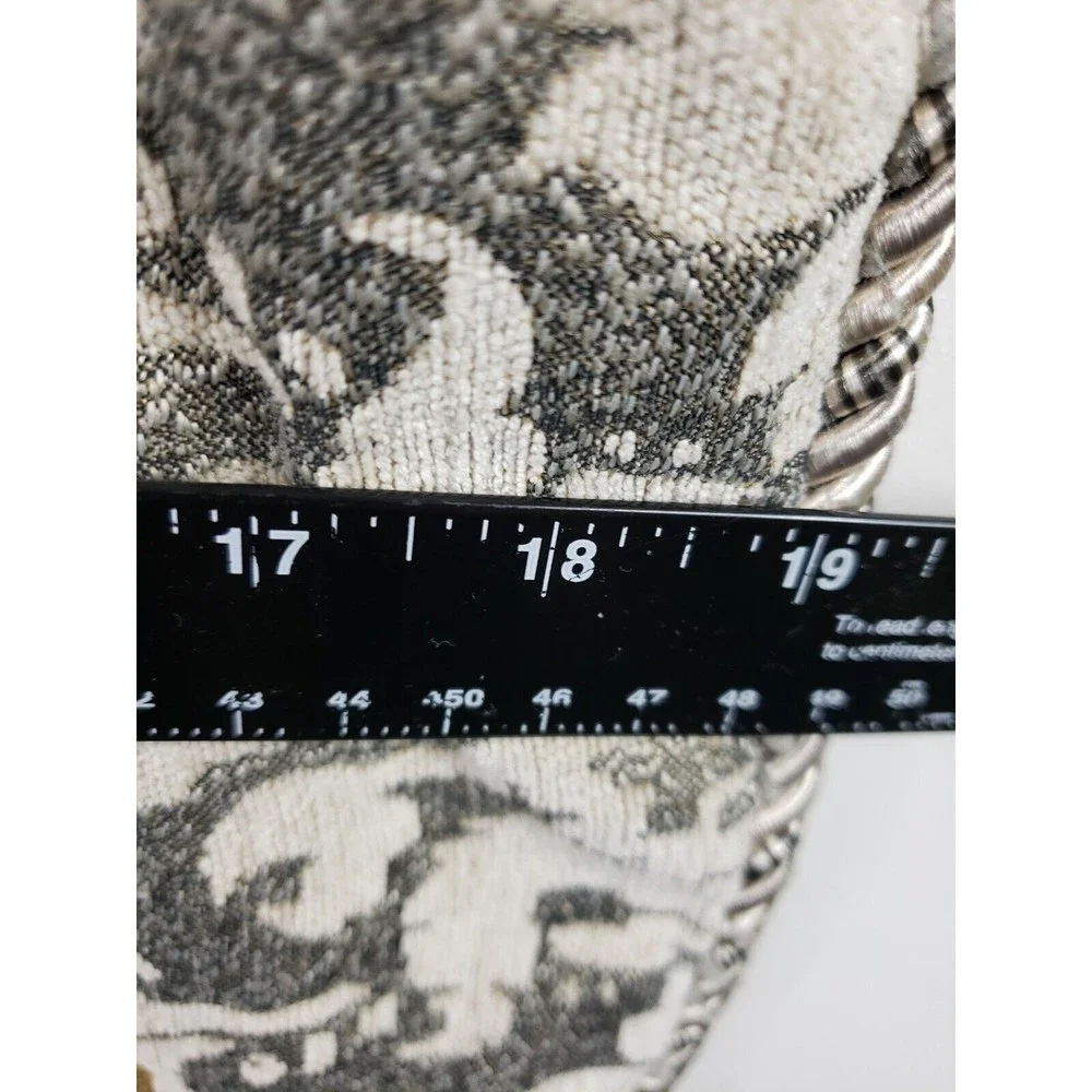Croscill Nadia Pillow Shams 2 35x19 gray cream King jacquard